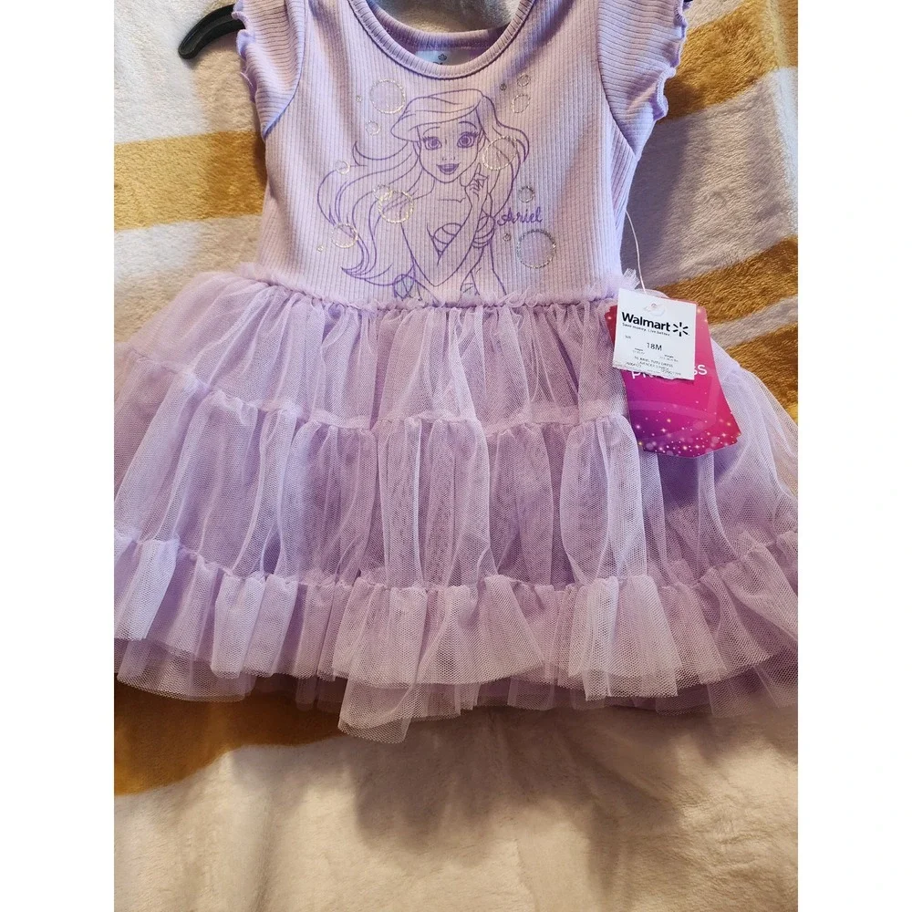 Disney Princess Ariel Baby Girls Lavender Tutu Dress Size 18M NWT